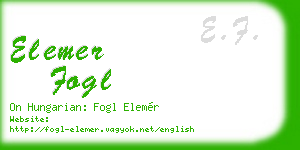 elemer fogl business card